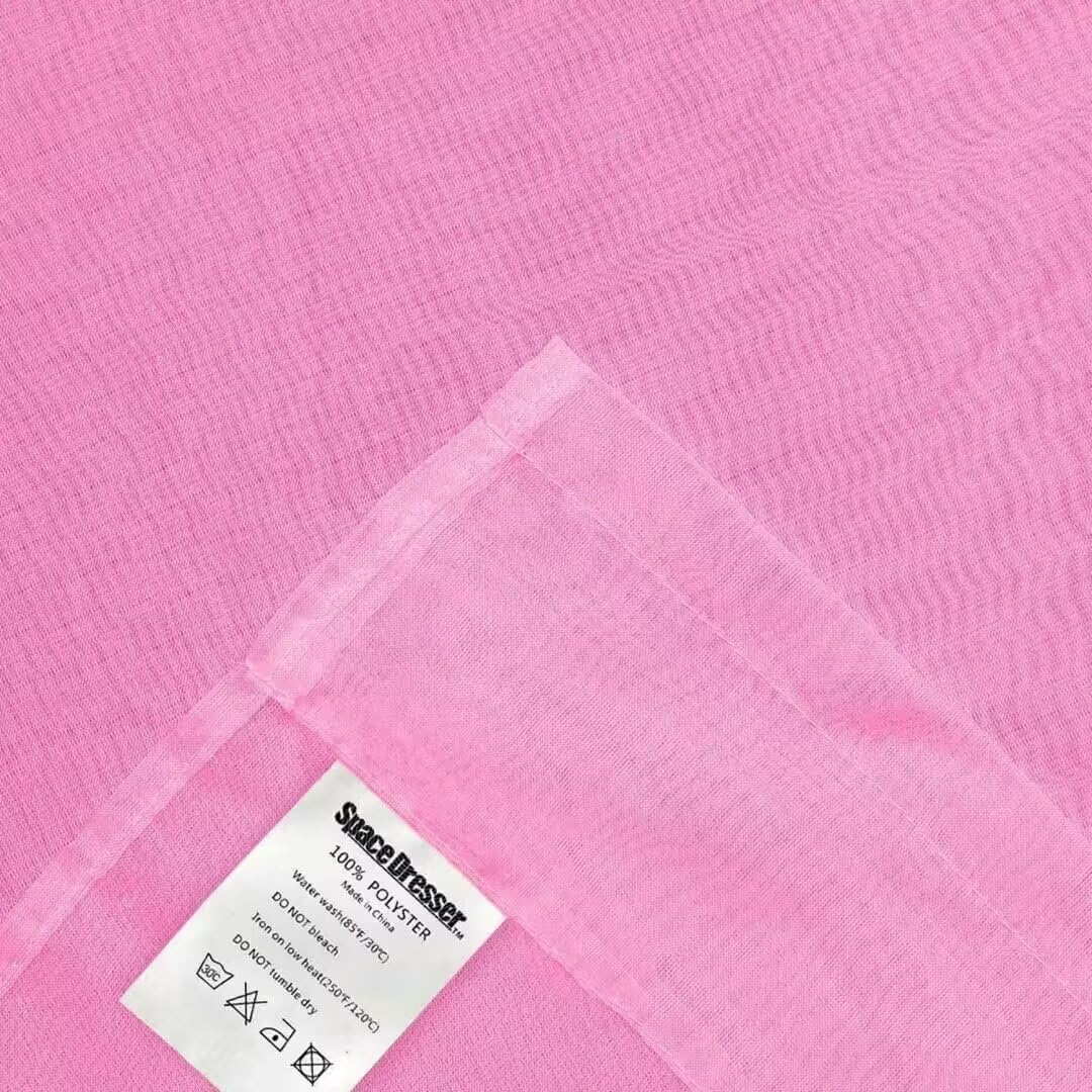 SpaceDresser Basic Rod Pocket Sheer Voile Window Curtain Panels Pink 1 Pair 2 Panels 52 Width 84 Inch Long for Kitchen Bedroom Children Living Room Yard(Pink, 52W x 84L) - Image 4