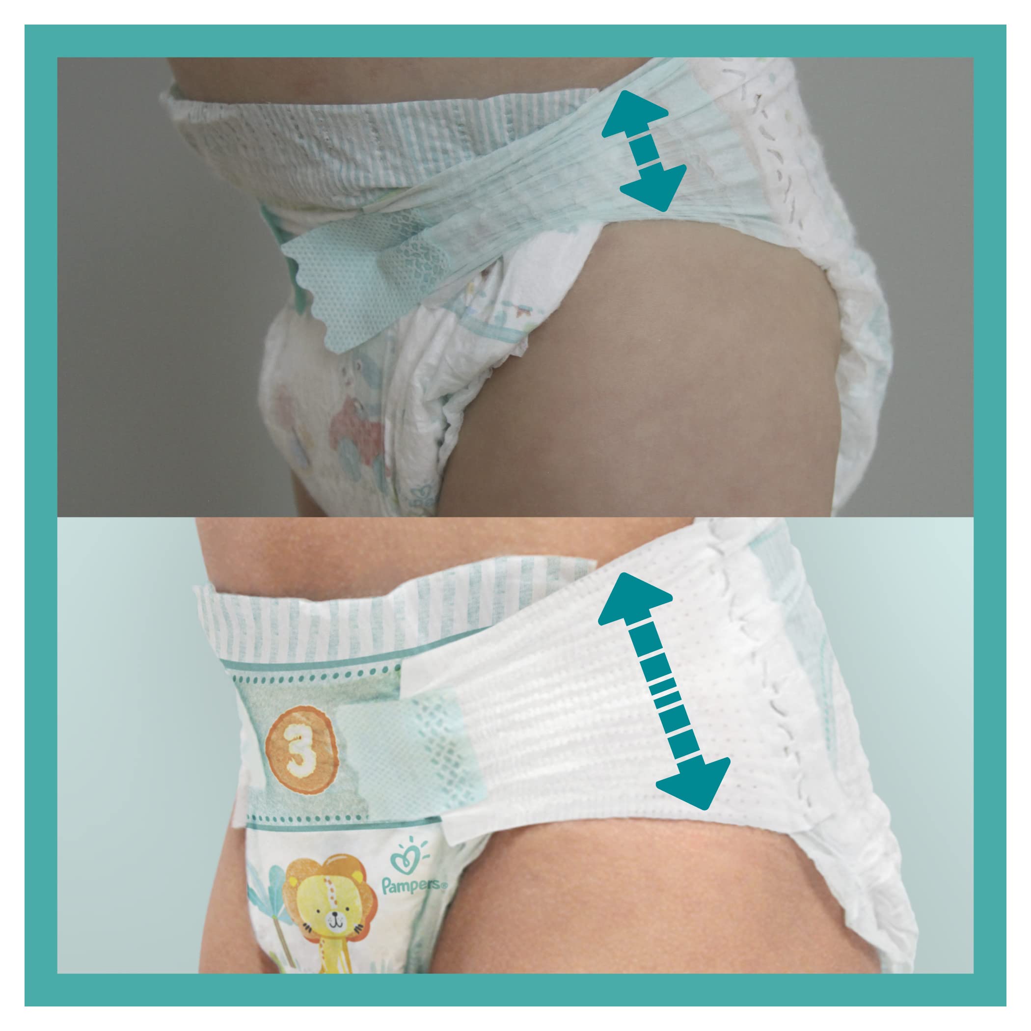 Pampers Pañal tamaño 4 (9-14 kg), pañales Active Baby 180 unidades, embalaje mensual, protección contra fugas durante todo el día