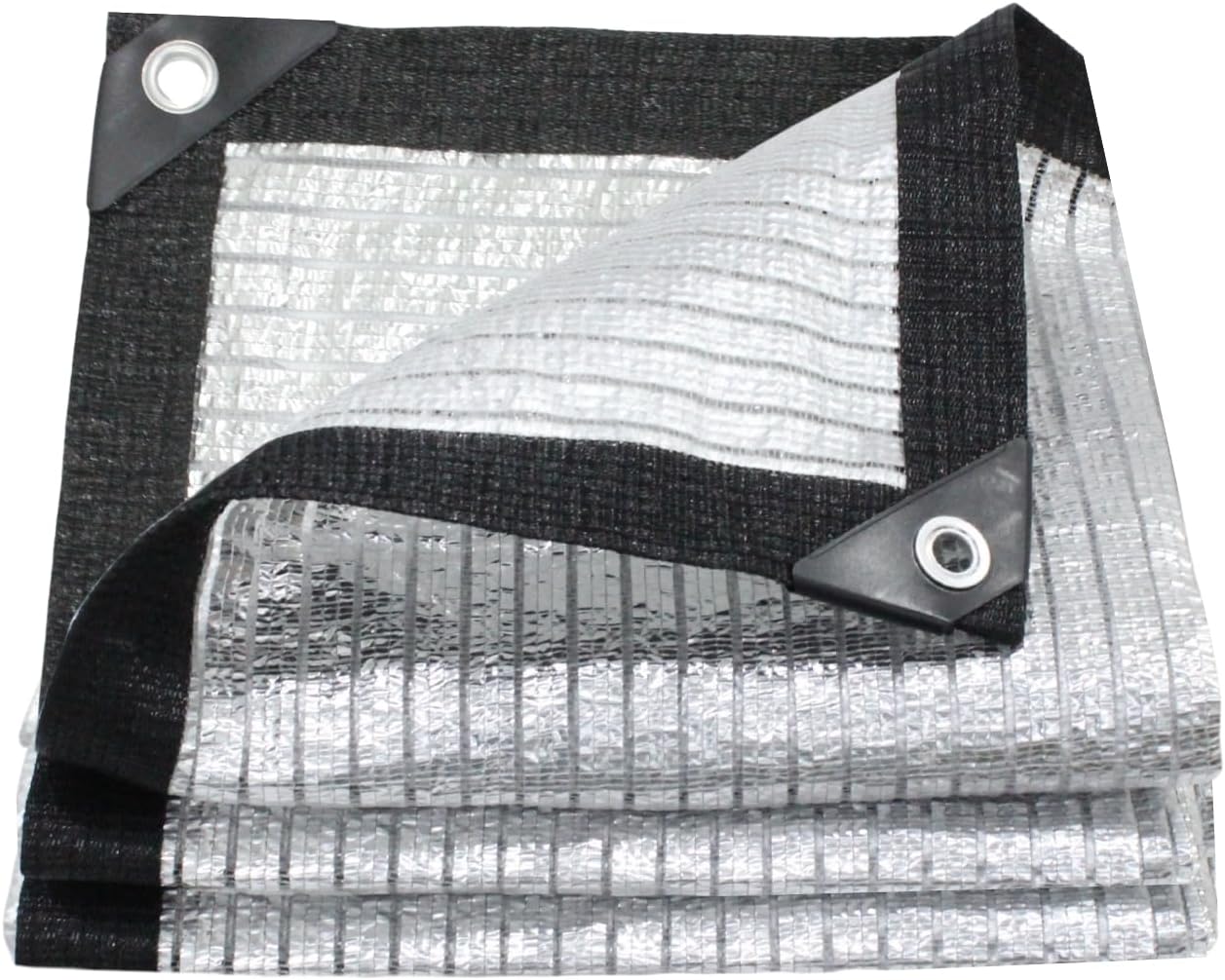 BeGrit Aluminet Shade Cloth 75%-80% Aluminum Shade Cloth Sun Reflective Tarp for Garden, Patio, Greenhouse, Pergola, Car, Kennel Shade 6.6x6.6ft