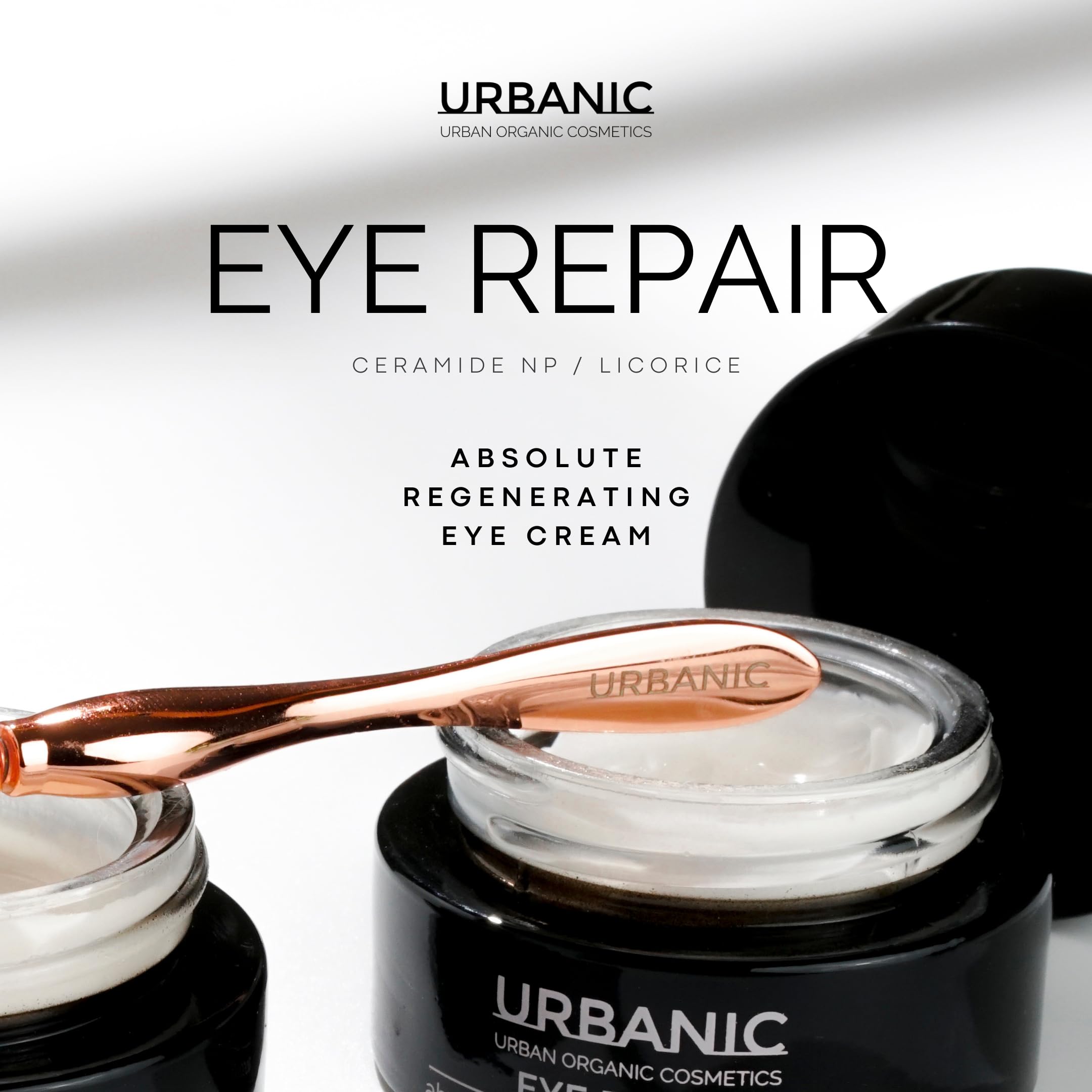 URBANIC Crema Contorno Occhi intensiva Eye Repair, Contorno Occhi Occhiaie con Ceramidi 15 ml di prodotto, Trattamento intensivo contorno occhi Senza SLS, SLES e PEG per rughe, borse e occhiaie