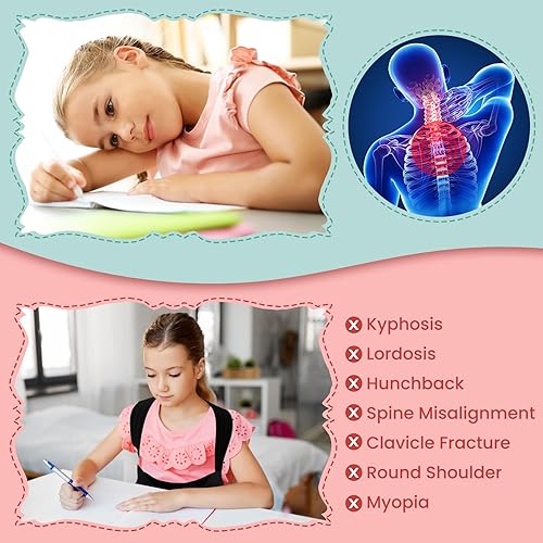 Miniatura 6 de Pagantt Corrector de postura para niños y adolescentes, adultos, corrector ajustable de soporte de espalda, soporte de espalda - Previene y alivia