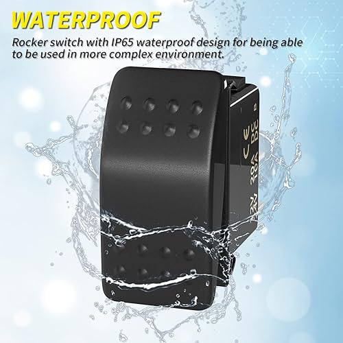 Miniatura 5 de Joinfworld Interruptor basculante de 12 V, barco marino, 2 pines, interruptor basculante de 20 A, SPST, interruptor de palanca de encendido y