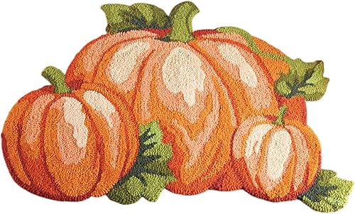 Miniatura 3 de Alfombra de calabaza de Acción de Gracias, 31 x 22 pulgadas, antideslizante, lavable, tapete de bienvenida de otoño, bonito tapete de otoño para