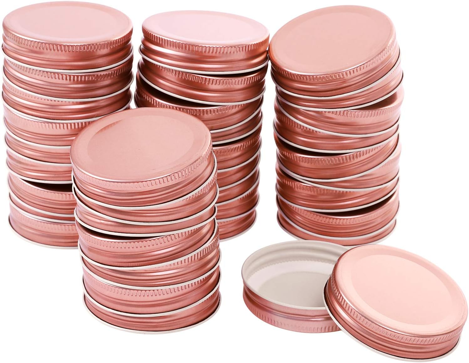 URATOT 36 Pack Regular Mouth Mason Jar Lids Reuseable Metal Mason Jar Canning with Silicone Gasket Lids