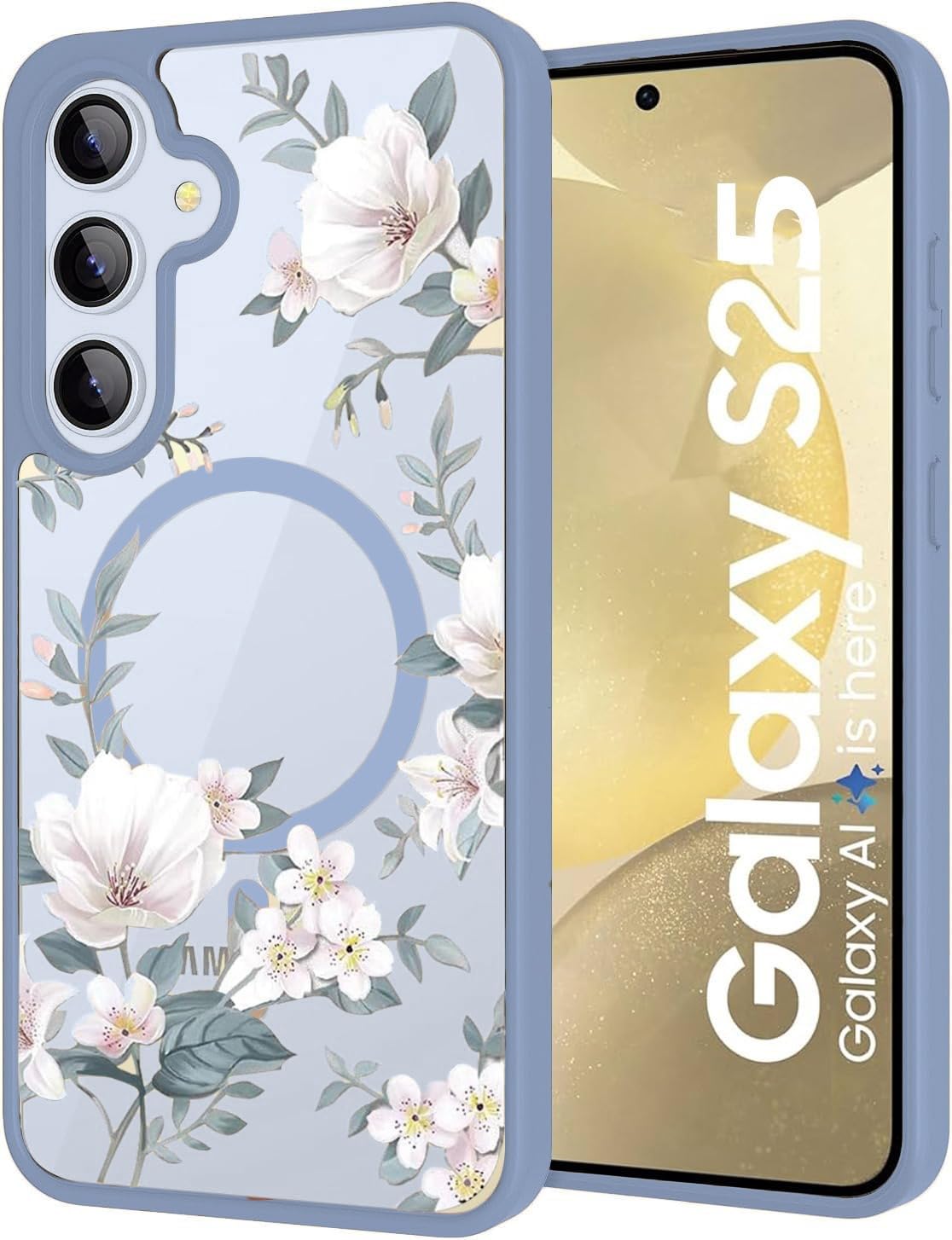VONZEE Galaxy A57 5G Floral Case - Blue -27 VONZEE Galaxy A57 5G Floral Case - Blue -27