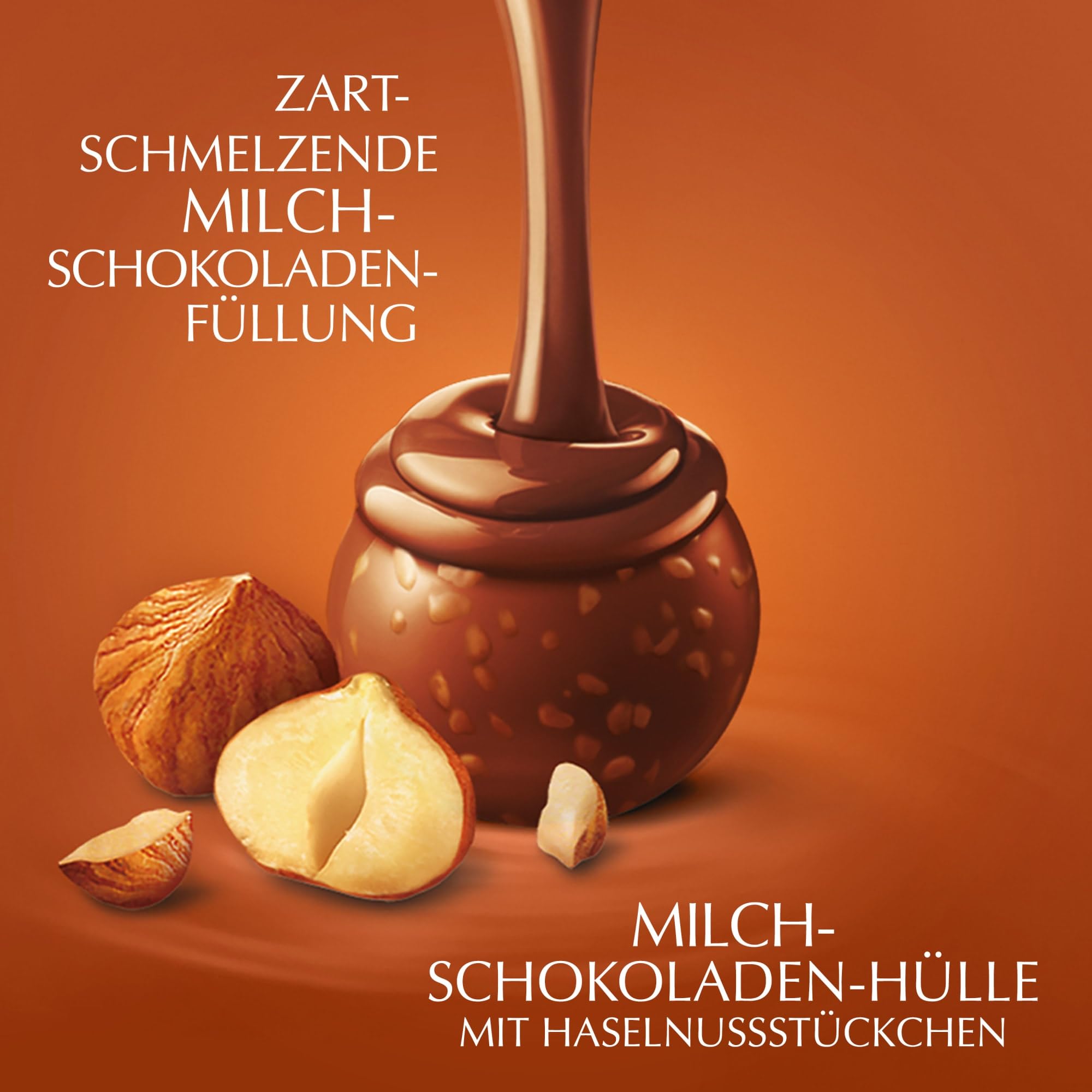 Lindt LINDOR, Haselnuss-Milch Schokolade Kugel Beutel, 1 kg Beutel wiederverschließbar, ca. 80 Kugeln, Großpackung, Pralinen-Geschenk, Schokoladengeschenk