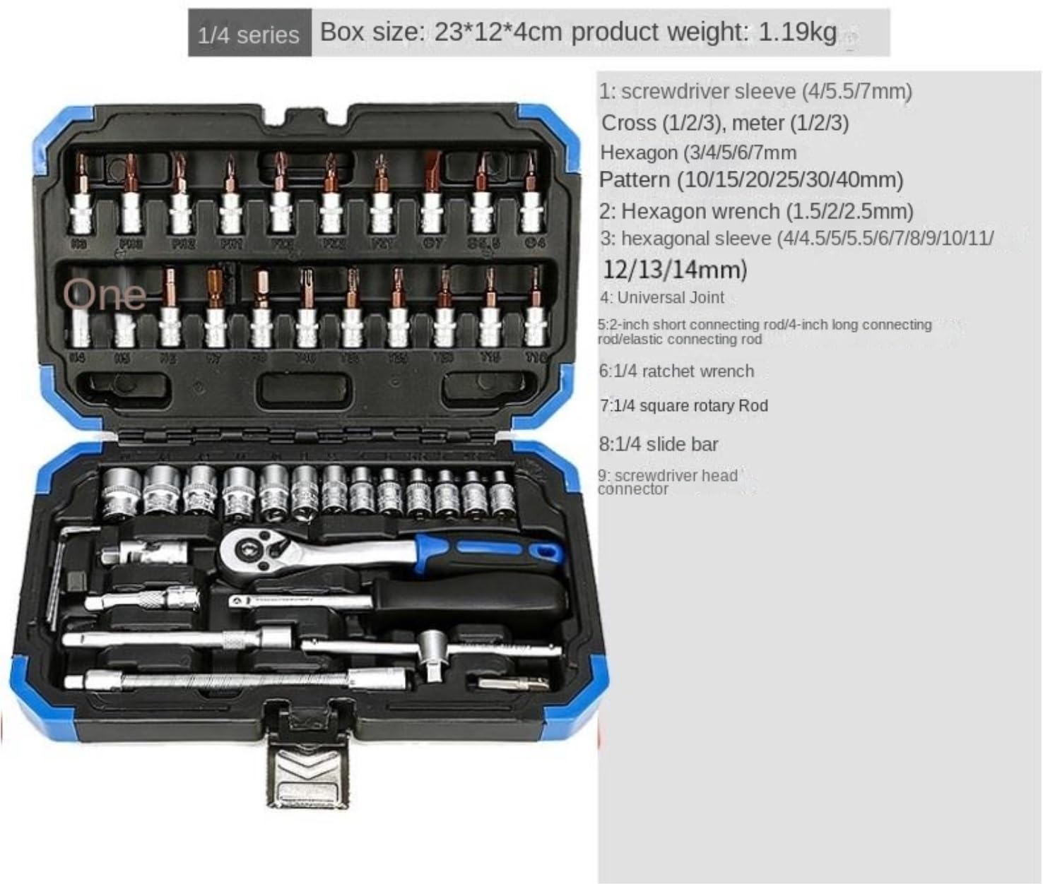Samochód Narzędzie Zestaw Narzędzi Nasadek Klucze Grzechotkowe Ręcznych Z Plastikową Skrzynką Narzędziową Walizka Do Przechowywania Zestaw(46pcs)