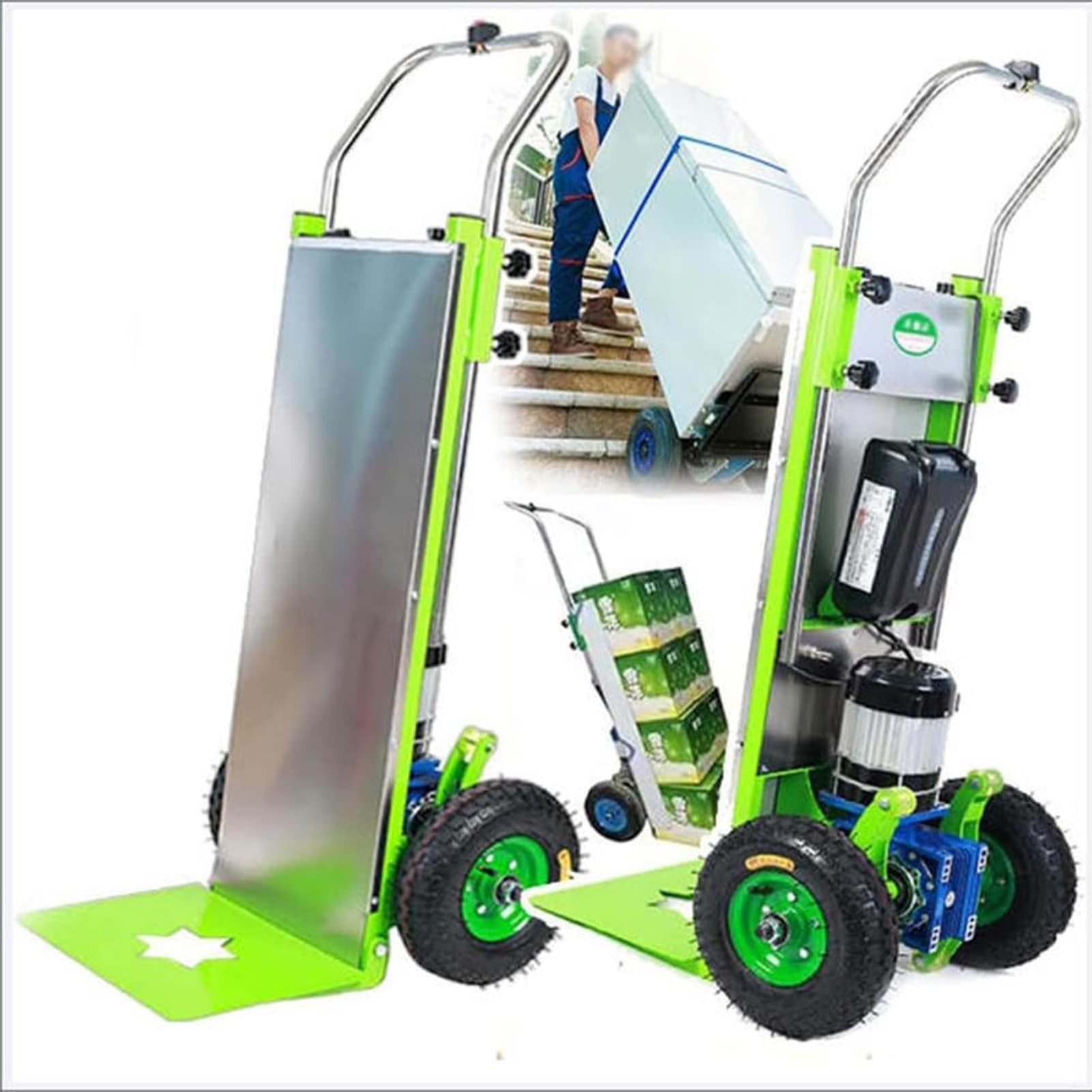 Sube-Escaleras Carretilla Saco Portátil Duradero Carro De Mano EléCtrico-Escaleras Y Descenso 500 Kg De Carga + Motor Brushless De 1500 W + BateríA ExtraíBle 48 V/18 Ah,08