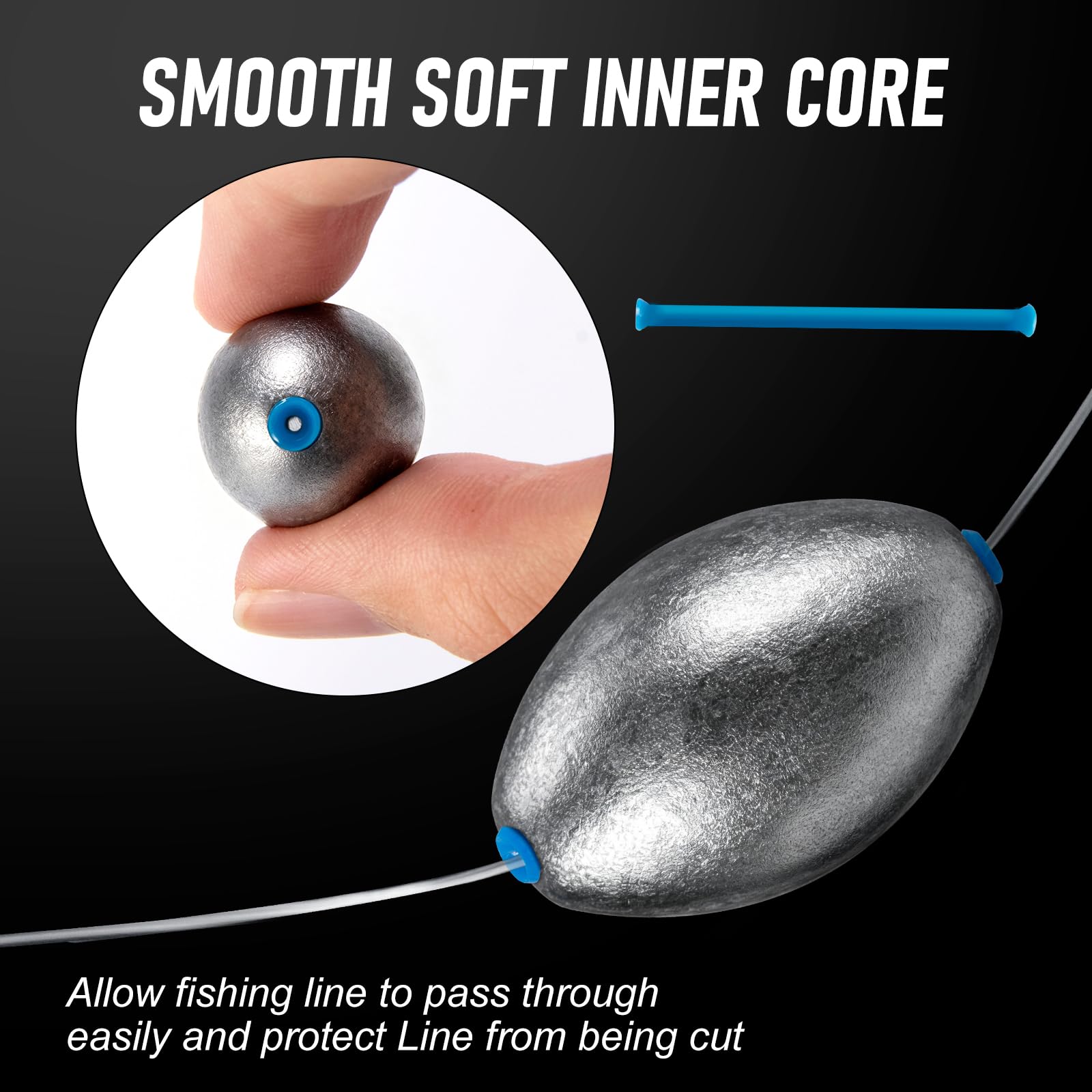 Alwonder Piombo ovale Pesi da pesca 3/16-10 oz, piombi ovali da pesca piombi piombini per pesca alla spigola Casting Egg Sinkers acqua salata acqua dolce attrezzatura