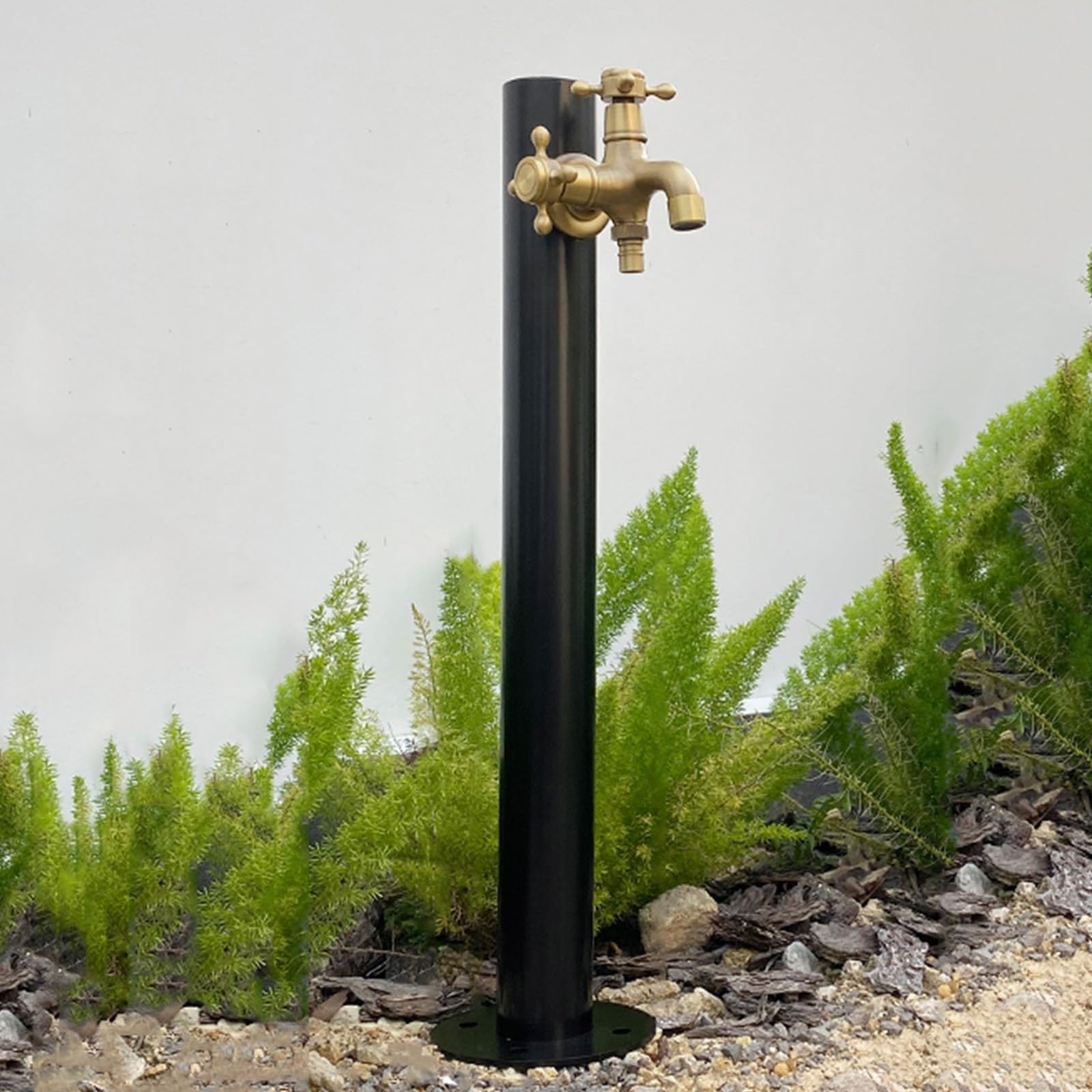 Grifo Doble de Acero Inoxidable 304 Tipo G para riego Exterior, diseño Moderno, Ideal para terrazas, Patios y macetas.