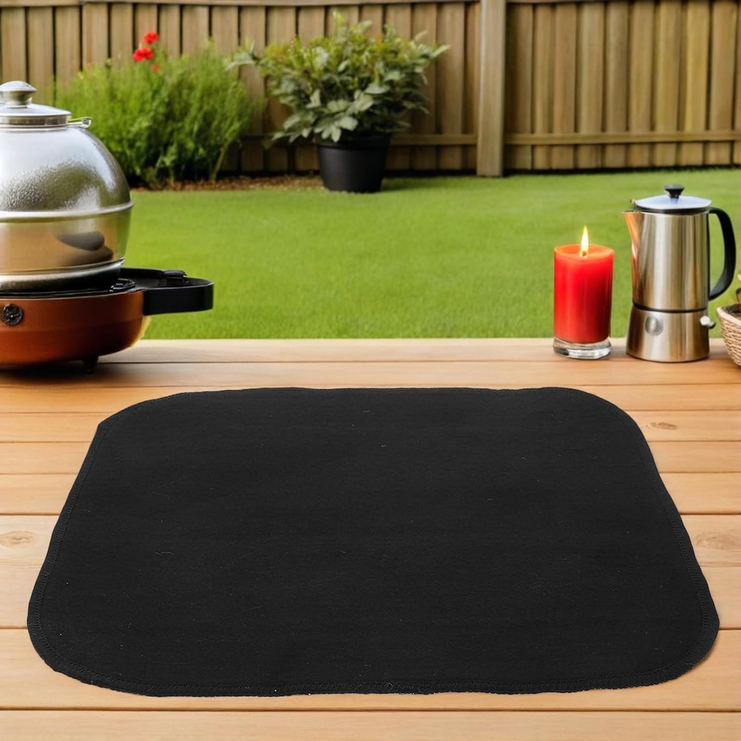 SECFOU Fireproof Welding Blanket 5mm Carbon Material High Temperature Resistant Mat for Soldering Welding Outdoor Bbq Grill Safety Fire Shield Pad