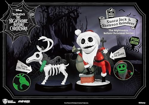 Miniatura 4 de BEAST KINGDOM CO., LTD La pesadilla antes de Navidad: Santa Jack & Reindeer MEA-40SP PX Figura de ataque de mini huevo que brilla en la oscuridad