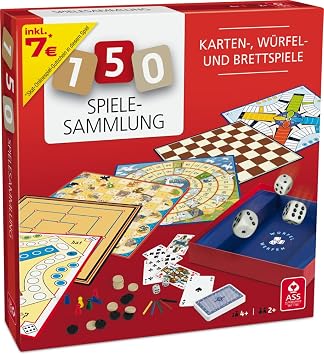 ASS Altenburger 22501344 Collection with 150 Playing Options-with Mill, Dame, Goose Game and More, red