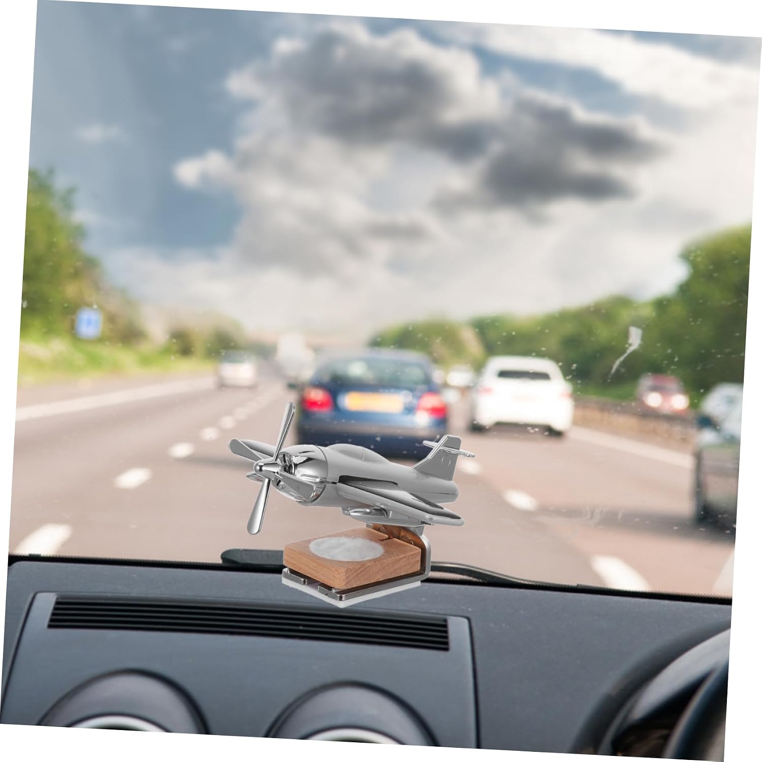 Solar Energy Plane Car Adornment Dashboard Decor Auto Aromatherapy Ornament