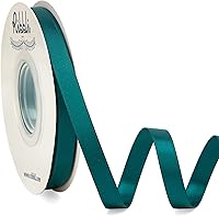 Vista 145 de Ribbli - Cinta de satén roja de doble cara, 1 pulgada x 25 yardas, cinta de tela para uso en ramo de lazos, envoltura de regalo de Navidad, arreglo