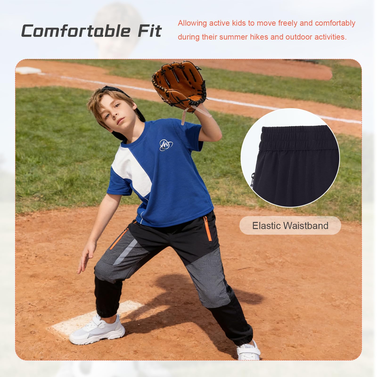 SUKUTU Pantalon 2 en 1 zippé pour garçons et Filles Pantalon de randonnée d'été Convertible Séchage Rapide Short léger pour activités de Plein air