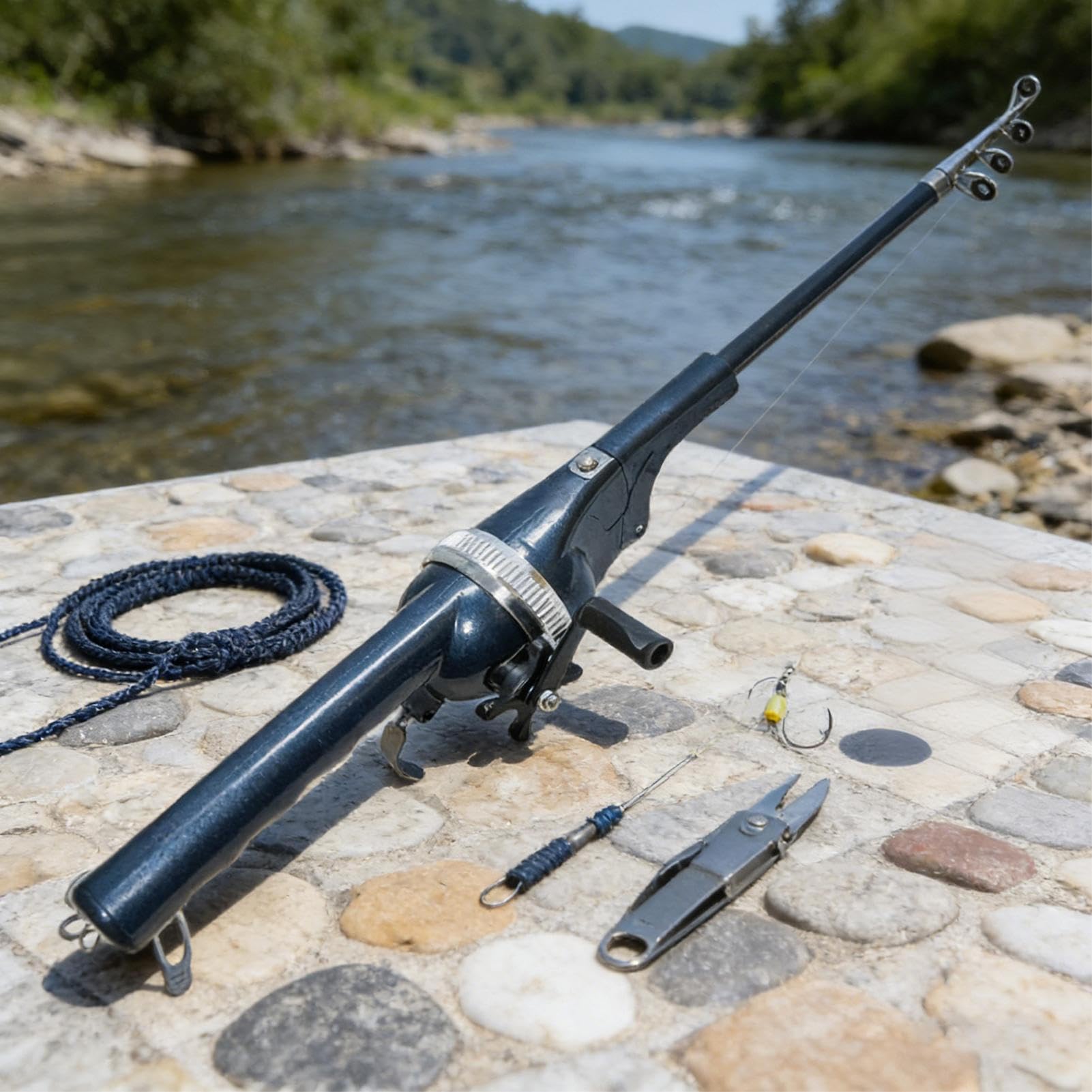 Canna da pesca portatile con impugnatura ergonomica in metallo | Canna da pesca al persico con morbida per acqua dolce e salata, pesca in barca, lago, fiume, mare, per bambini, adulti e