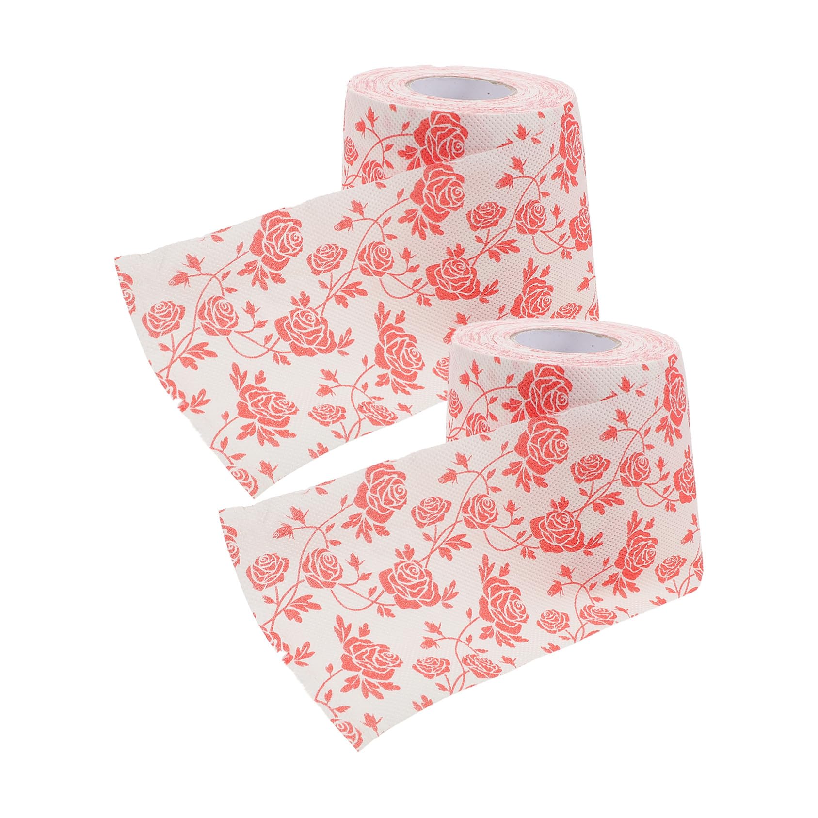 Rollos con estampado de rosas y servilletas resistentes de papel higiénico floral