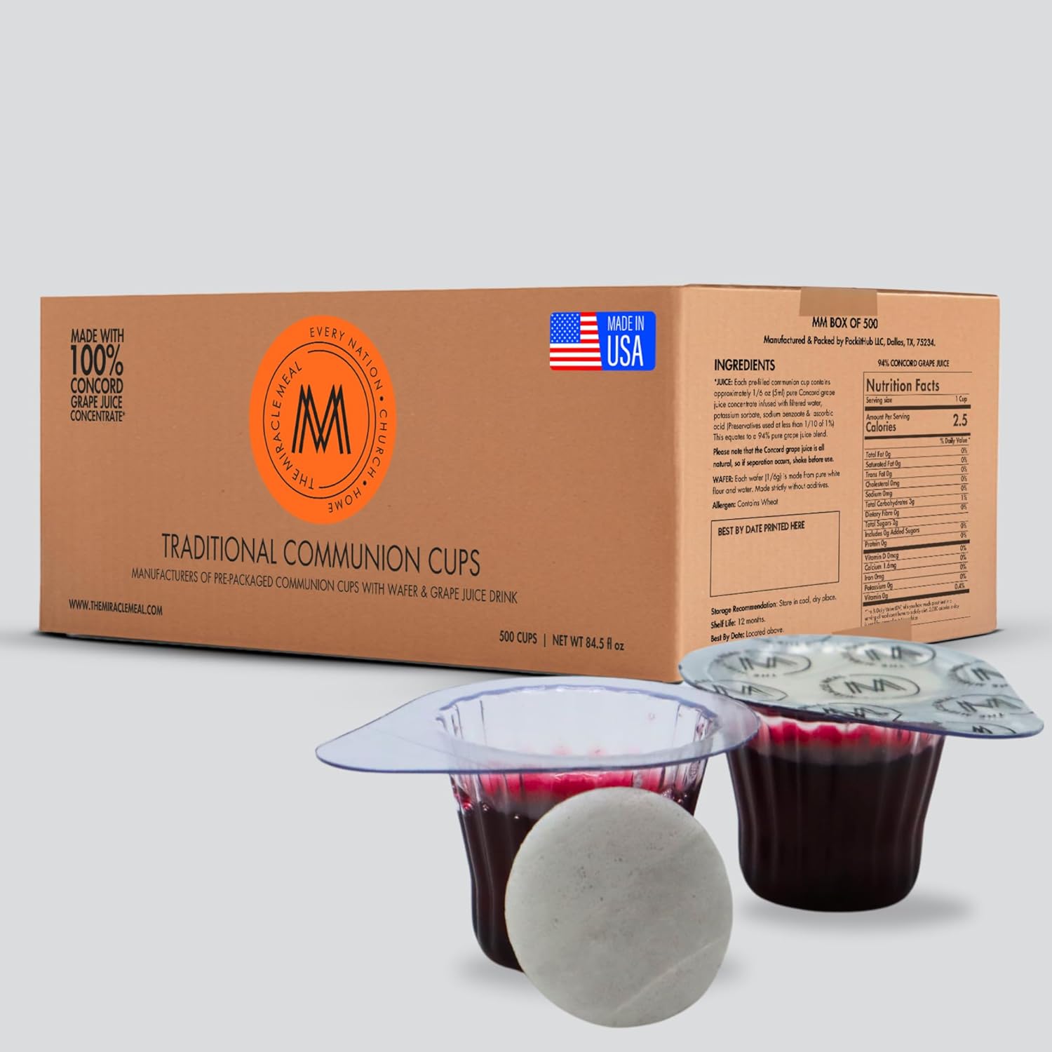 The Miracle Pre-filled Communion Cups & Wafer Set (Box of 500)