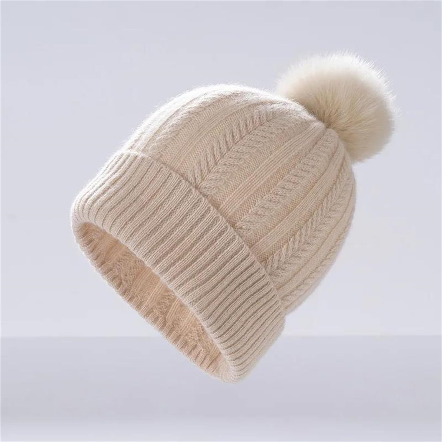 Women's Winter Cold Weather Fuzzy Beanie Slouchy Casual Stretchy Knitted Hat Skiing/Hiking/Skating Skull Cap