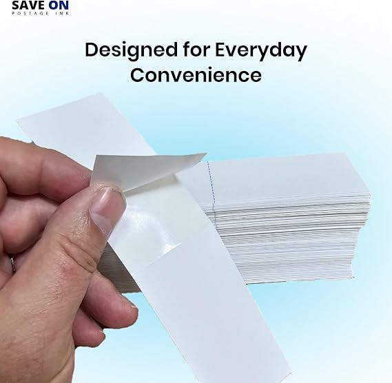 Pitney Bowes 625-0 Compatible Postage Meter Tape Strips, 300 Per Box, 7 x 1-3/4 in Perforated Double Postage Meter Labels, White Adhesive Paper for SendPro C Auto, DM300 & DM400 Series