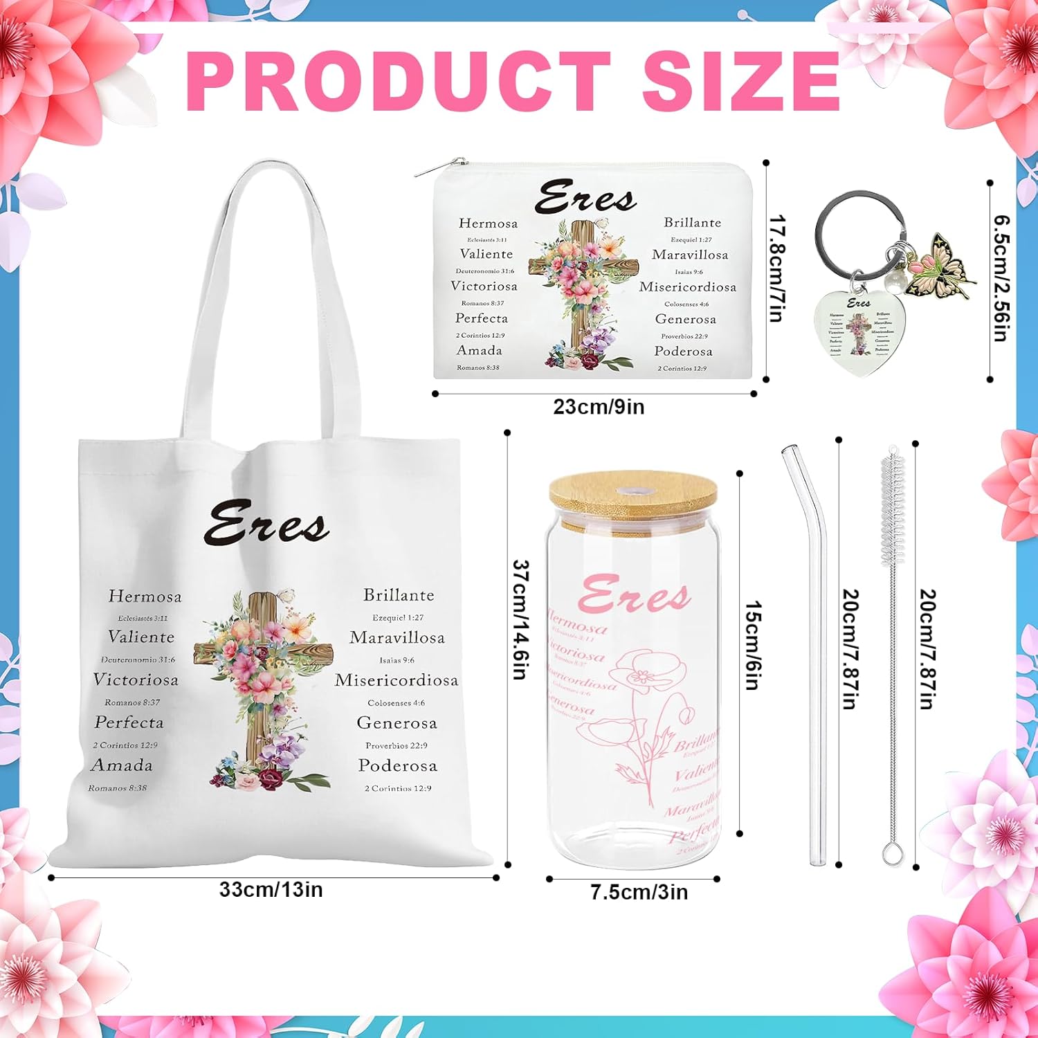 10 Pcs Spanish Christian Gifts for Women Valentines Mother's Day Regalos Cristianos En Español Include 16 Oz Tumbler Notebook Ballpoint Pen Keychain Candle Socks Bag Regalos Cristianos Para Mujer - Image 2