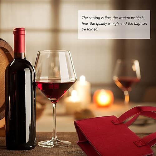Miniatura 9 de Cabilock Portador de vino para 6 botellas con divisor, bolsa de almacenamiento de vino de fieltro portátil, plegable, caja de almacenamiento de vino
