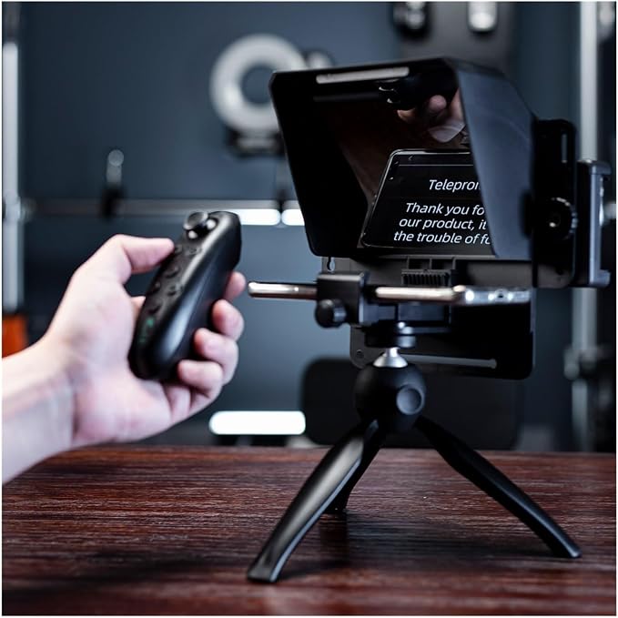Teleprompter portable mini para grabación con control remoto miniatura 3