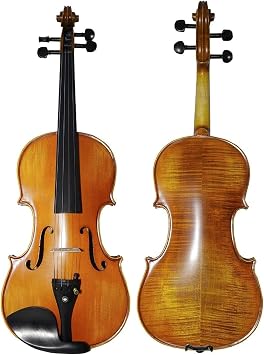 Adult Violin Matt 4/4 Natural Stripe Maple Master Craft Antique Professional Violin + Bow Rosin