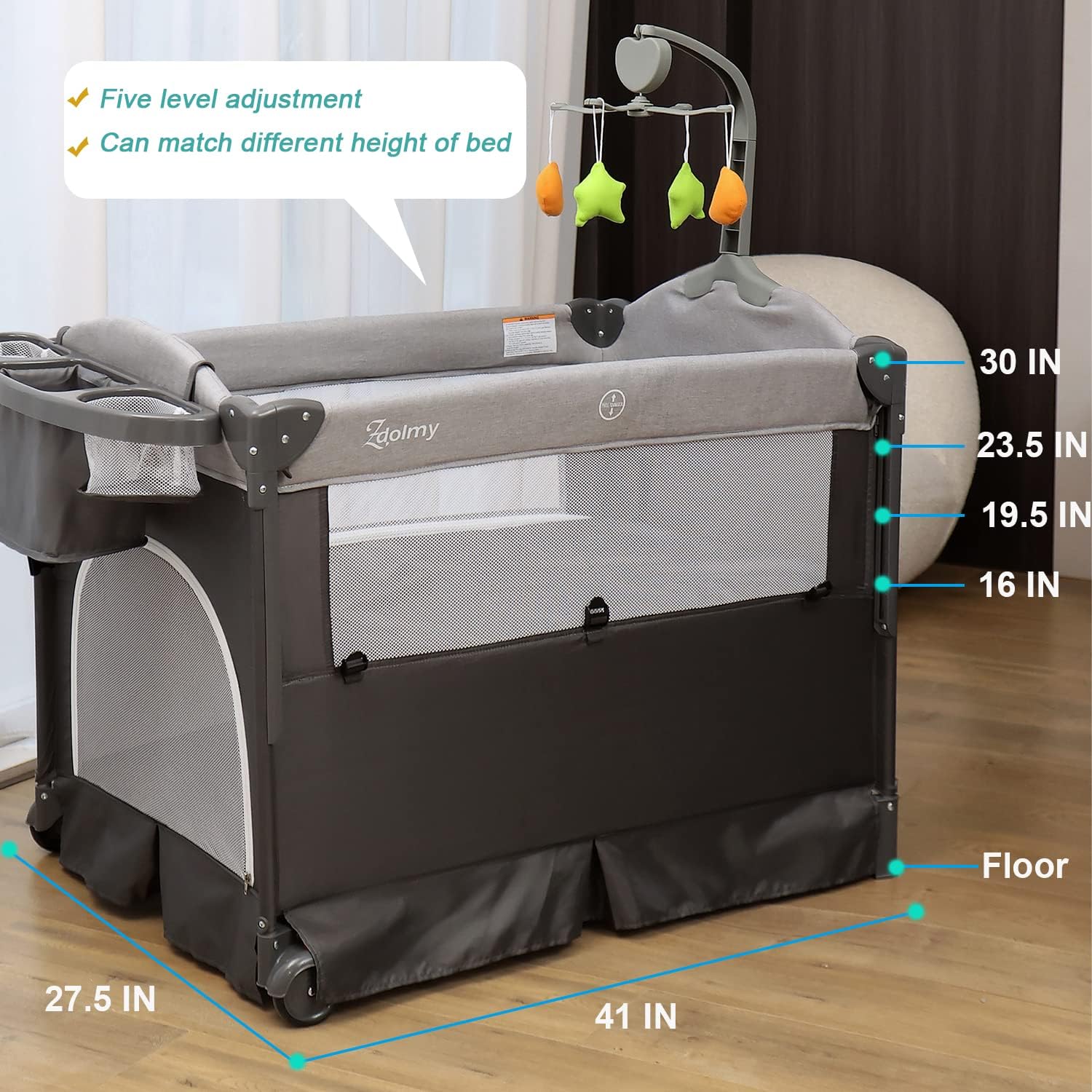 Buy Zdolmy Baby Bedside Sleeper Portable Baby Bedside Crib, Adjustable Bed Side