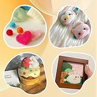 Vista 5 de Tejido de lana de 3.53 onzas, parte superior de lana de fibra para hilar, lana pura, hilo grueso, para fieltro de aguja, fieltro húmedo, hilado a