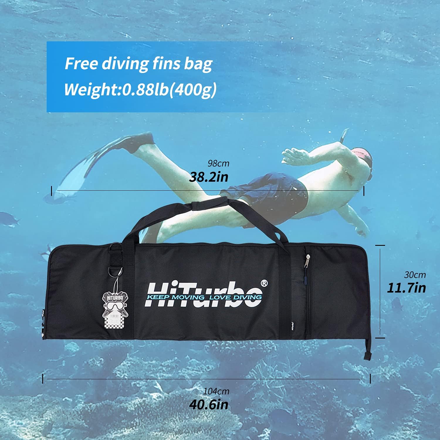Hiturbo Free Diving Fins Bags Carbon Fiber Fins Protective Bag with High-Density Anti-Collision Pearl Cotton| Portable Diving Fin Bag | Scratch Resistant Free Diving Fin Bag (41INCH) : Sports & Outdoors
