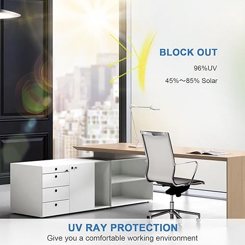 Miniatura 3 de Shackcom - Película de vidrio esmerilado blanco de 35.4 x 78.7 pulgadas, película de privacidad para ventana de baño, adherencia estática no