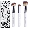DUcare 3 Pcs Foundation Contour Blush Conceal Brush Set, 3PCS Angled Synthetic Kabuki Brush for Blending Setting Buffing with Liquid, Cream and Powder Cosmetic(Black)