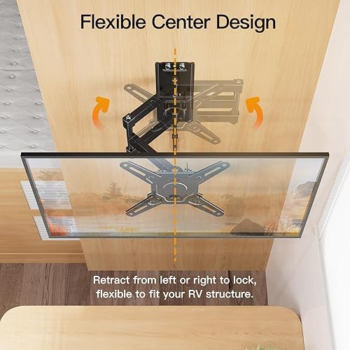 Miniatura 5 de ELIVED Soporte de TV RV para cámper, soporte de pared para TV RV con cerradura para la mayoría de televisores de 13 a 43 pulgadas, giro e