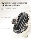 New SHOKZ OpenFit 2 Earbuds with Open Ears, Wireless Bluetooth Earbuds with Microphone, Earbuds with Ear Hooks and 48 Hours of Battery Life, Fast Charging, IP55 Water Resistant, Carrying Bag, Black