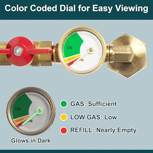 Vista 5 de GASPRO Propane Refill Adapter, Fill 1 Pound Bottles from 20lb Tank, Easy to Use, Solid Brass