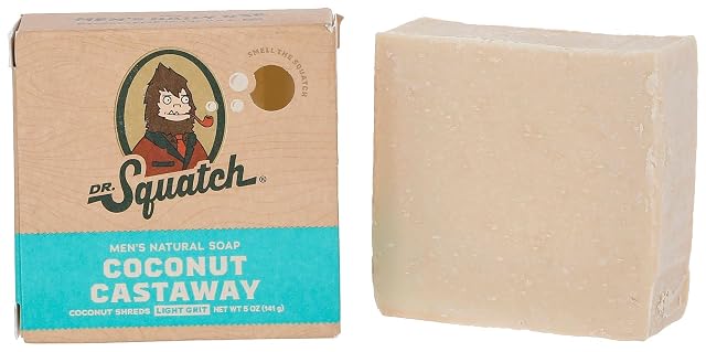 Dr Squatch All Natural Bar Soap for Men with Light Grit Coconut Castaway 5 Ounce Pack of 1