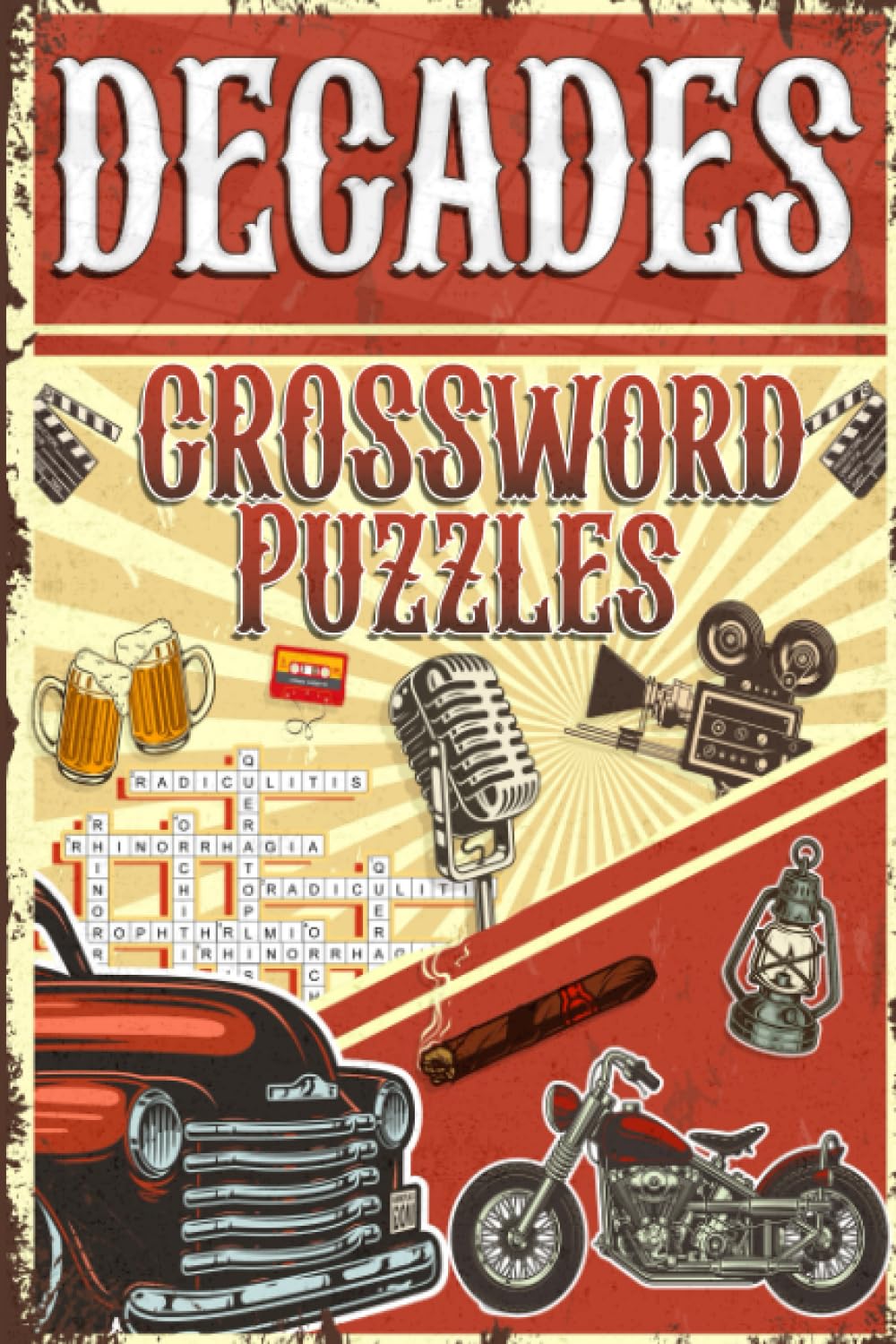 Decades Themed Crossword Puzzle Book for Adults and Seniors: History, Movies, Music, Tv, Events and More