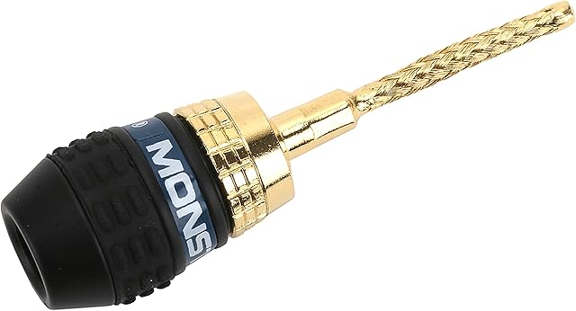 Monster QuickLock MKII Gold Flex Pin - elastyczna wtyczka bananowa (do podłączenia głośników bez użycia narzędzi) 4 sztuki