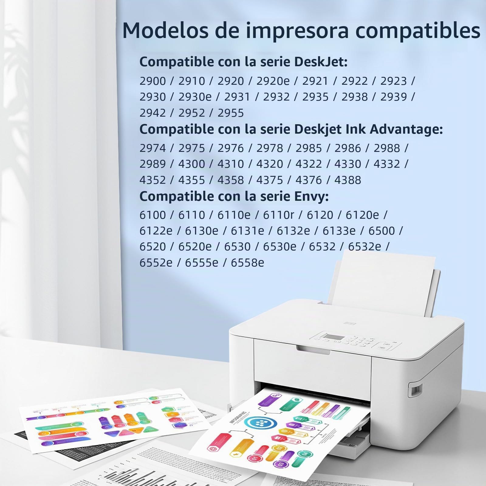 ECOINKO Cartuchos 308XL BK+CMY - 1330+ Páginas, Reemplazo para Tinta HP 308 XL Negro y Color Originales, Tinta Impresora 308 XL para HP Envy 6100e 6120e 6122e 6132e 6520e Deskjet 2910 2920 2921