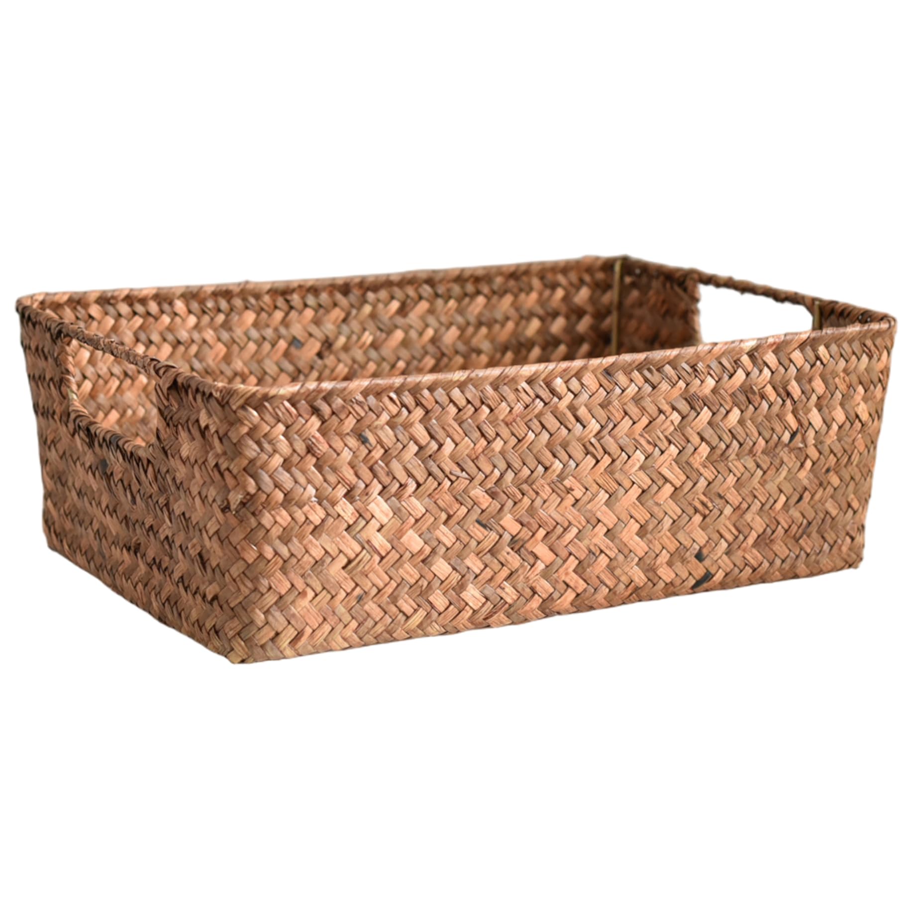 Ngbbby Wicker Storage Basket, 12x8x4 Inch Wicker Baskets with Handles, Pantry Organizer for Living Room Bedroom Desktop, Woven Basket