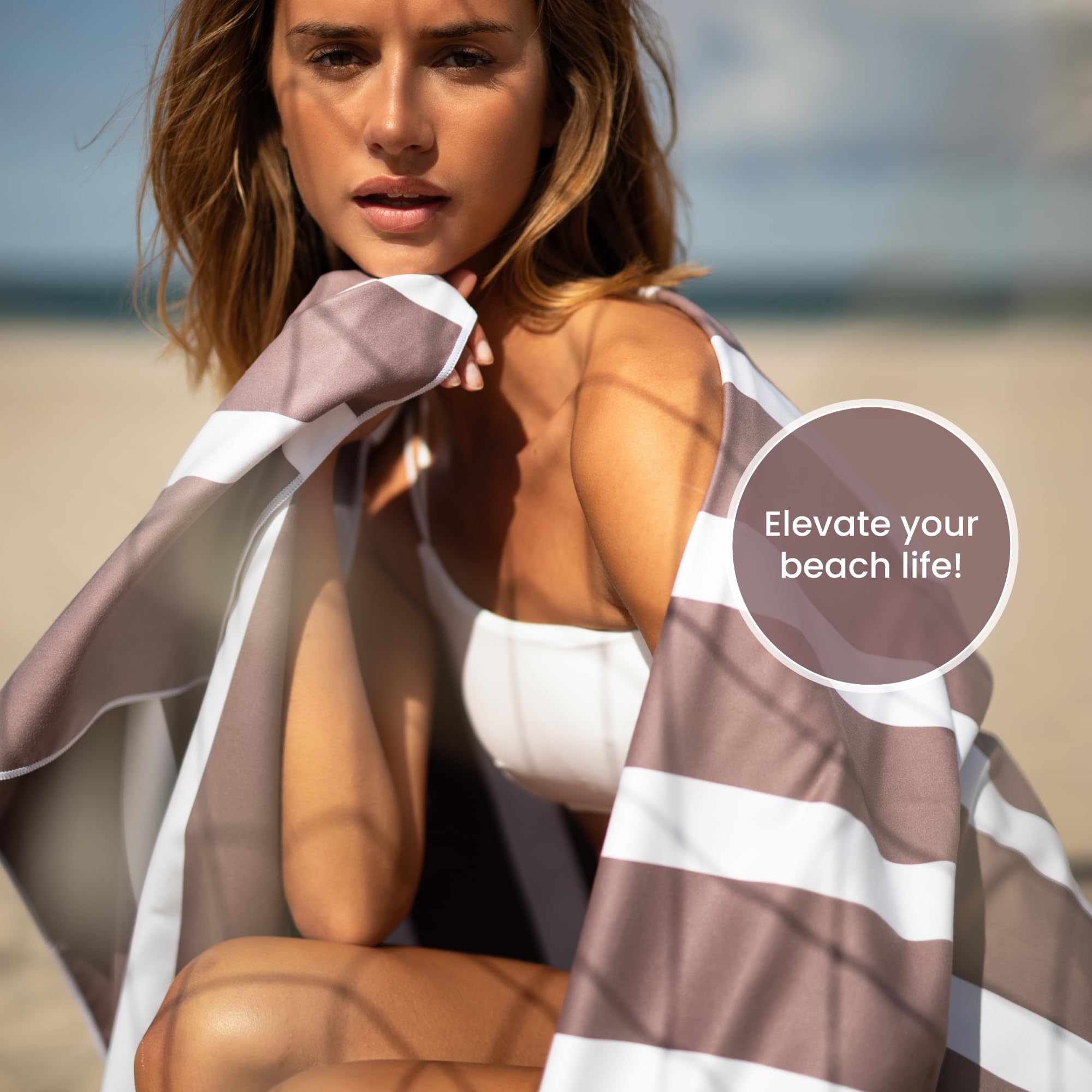 SummerSand Ręcznik Plażowy z Mikrofibry XL 200x100 cm - Szybkoschnący, Odporny na Piasek, Kompaktowy i Lekki do Podróży - Wykonany z Materiałów Recyklingowych - Zawiera Torbę Podróżną – Róża