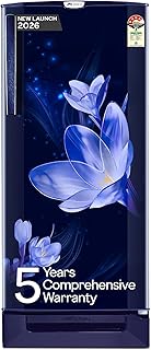 Godrej 185 L 4 Star Rating| 5 Years Comprehensive Warranty | Toughened Glass Shelves | 24 Day Farm Freshness| Jumbo Vegetable Tray | Single Door Refrigerator (RD 195DN TAI MN BL, Marine Blue)