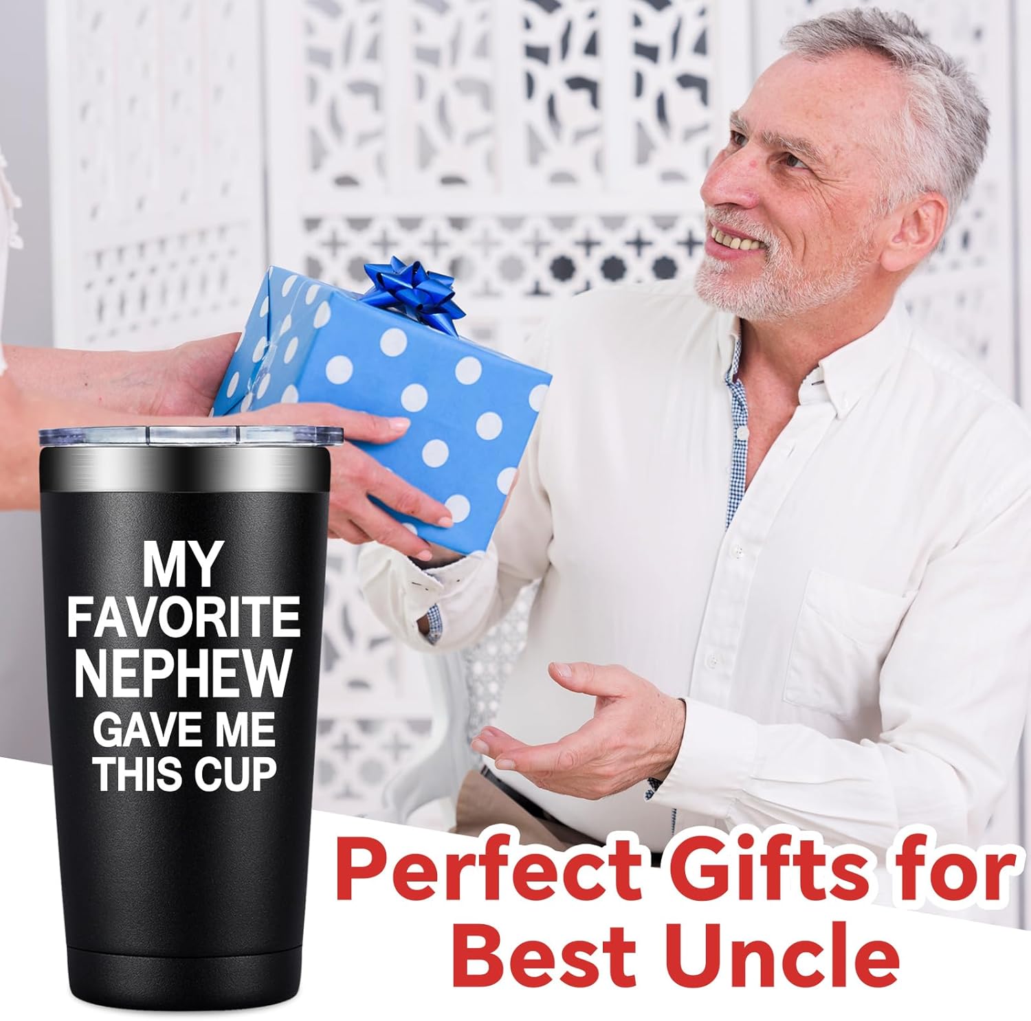 BIRGILT Best Uncle Gifts from Nephew - Uncle Christmas Gifts - My Favorite Nephew Gave Me This Cup - Fathers Day, Birthday Gift for Uncles - 20oz Tumbler - Image 7