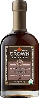 Crown Maple Very Dark Color, Strong Taste Certified Organic Maple Syrup, 12.7 Fl Oz, Pancakes, Basting Glazes, Sauces, Mustards