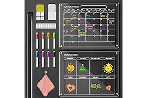 2 Pack Acrylic Magnetic Calendar for the Fridge