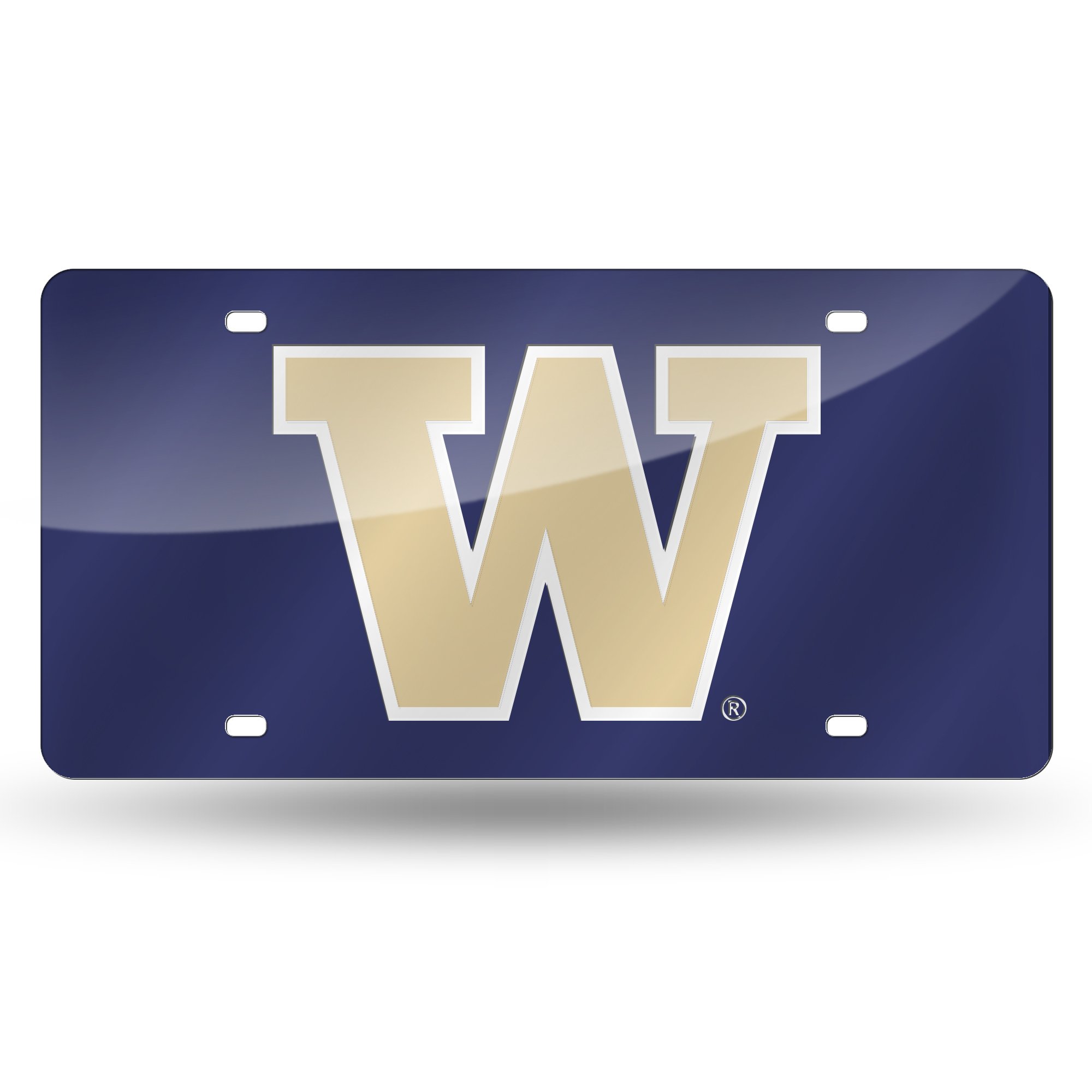 Rico Industries NCAA Washington Huskies Laser Inlaid Metal License Plate Tag