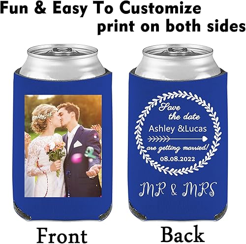 Miniatura 3 de Enfriadores de latas personalizados, aislados, a granel, funda de cerveza personalizada, soporte plegable para botellas de bebidas, logotipo, boda,