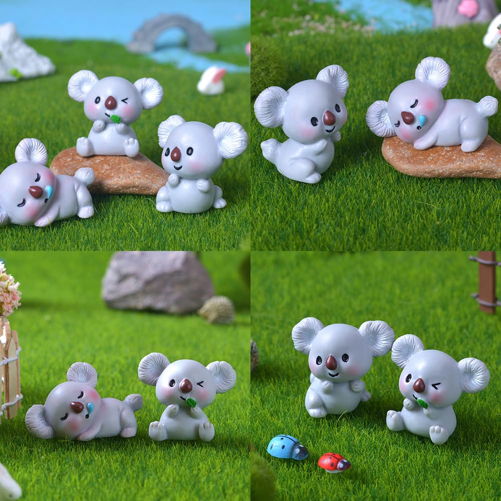 Figuras De Koala Miniatura - 8 Piezas, De Resina, Decoración Para Tartas, Fiestas, Macetas Y Manualidades, Ideal Como Regalo Infantil